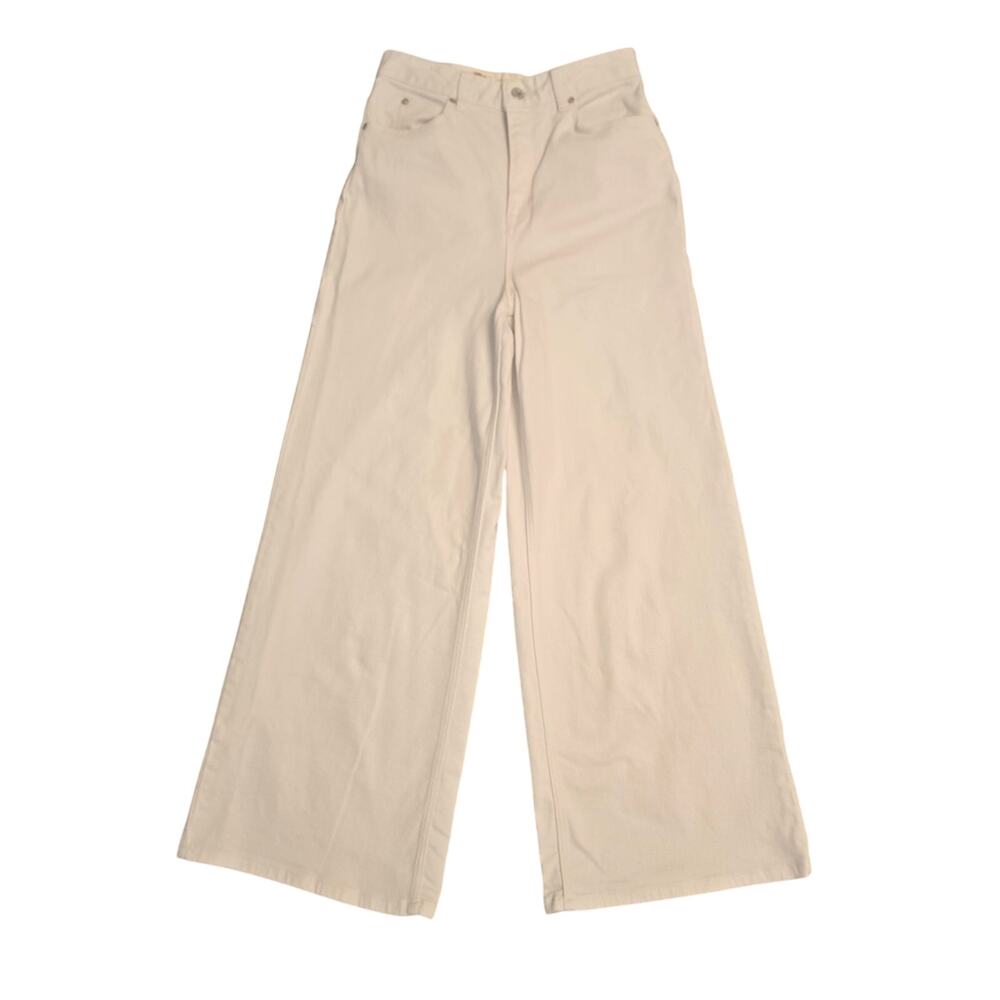 Ted Baker London High Rise Wide Leg Denim Trousers White Size 28